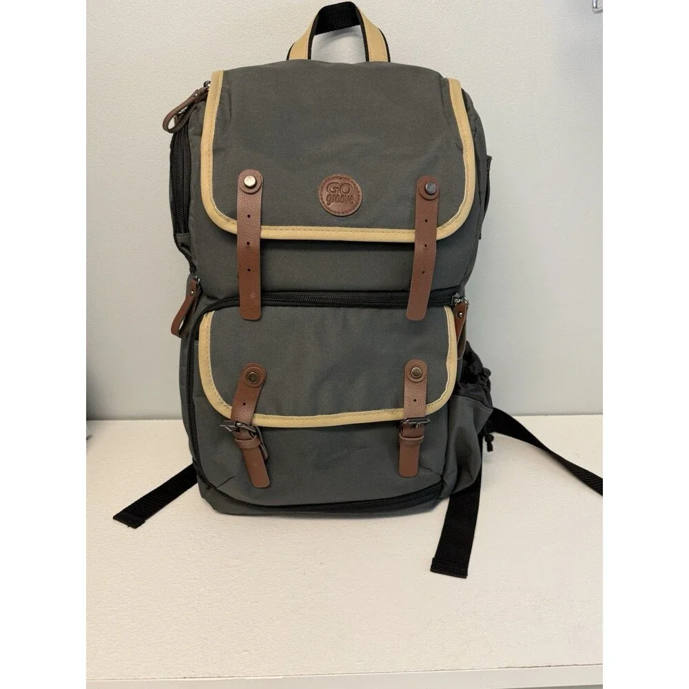 GOgroove DSLR Camera Backpack Case (Tan) for Photography and Laptop Travel Use W